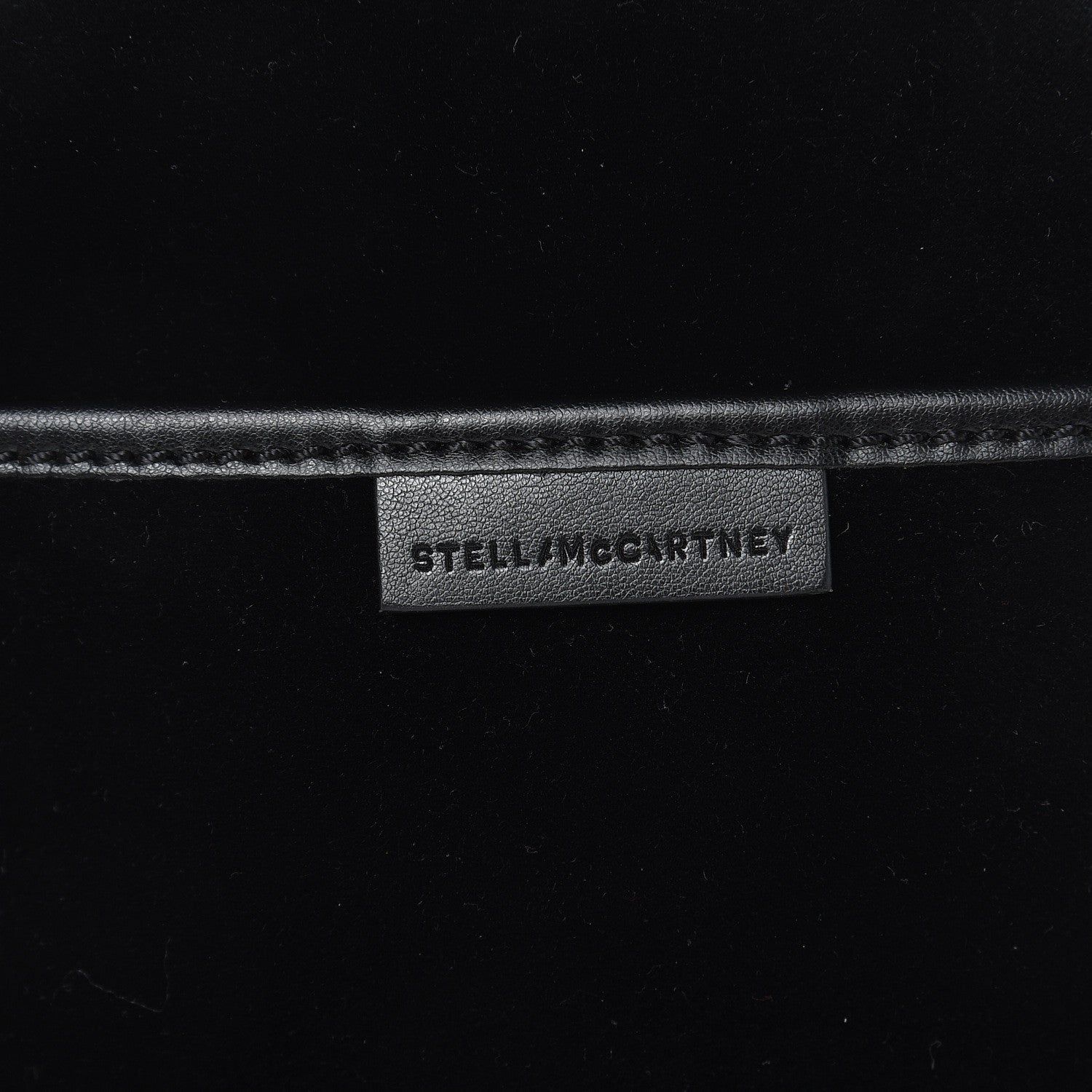 Stella McCartney Velvet Crystal Monogram Mini Round Crossbody Bag Black 8 of 8