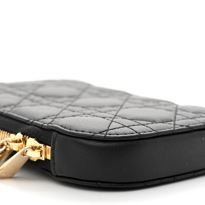 Christian Dior Lambskin Cannage Lady Dior Phone Holder Black 9 of 11