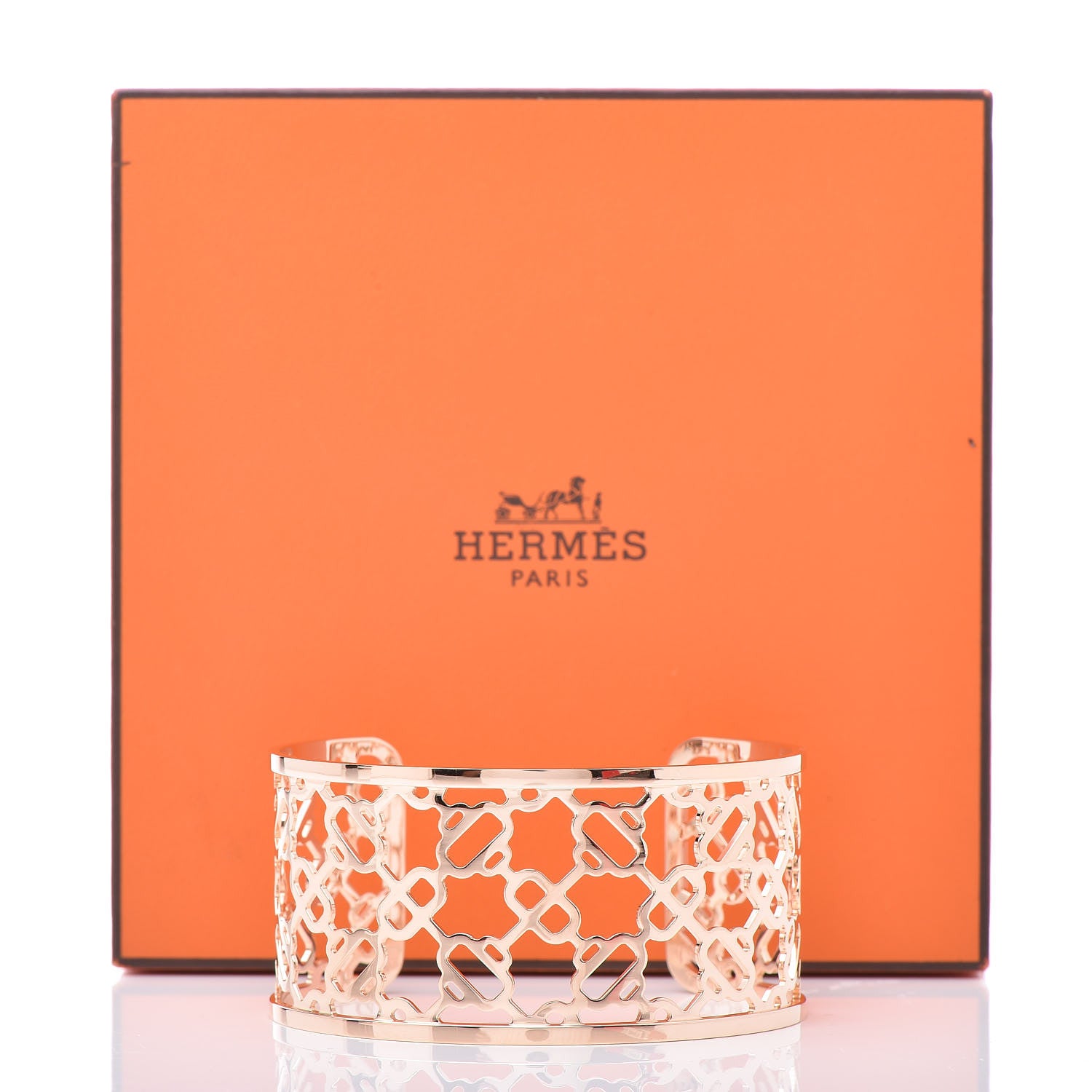 Hermes 18K Rose Gold Chaîne d'Ancre Passerelle Cuff Bracelet 5 of 5