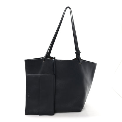 The Row Grained Calfskin Park Tote Three Navy 2 of 11