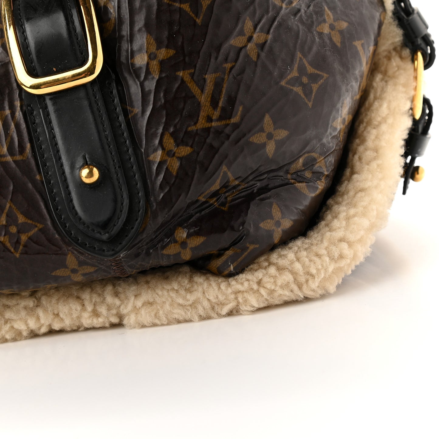 Patent Monogram Shearling Sac Thunder