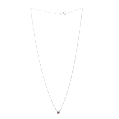 Tiffany Sterling Silver Pink Sapphire .08ct Elsa Peretti Color By The Yard Necklace 2 of 3