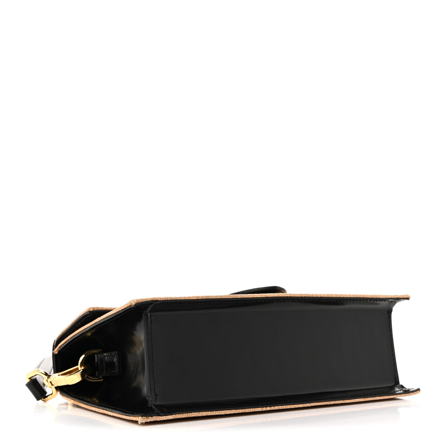 Raffia Smooth Calfskin Le Grand Bambino Natural Dark Brown