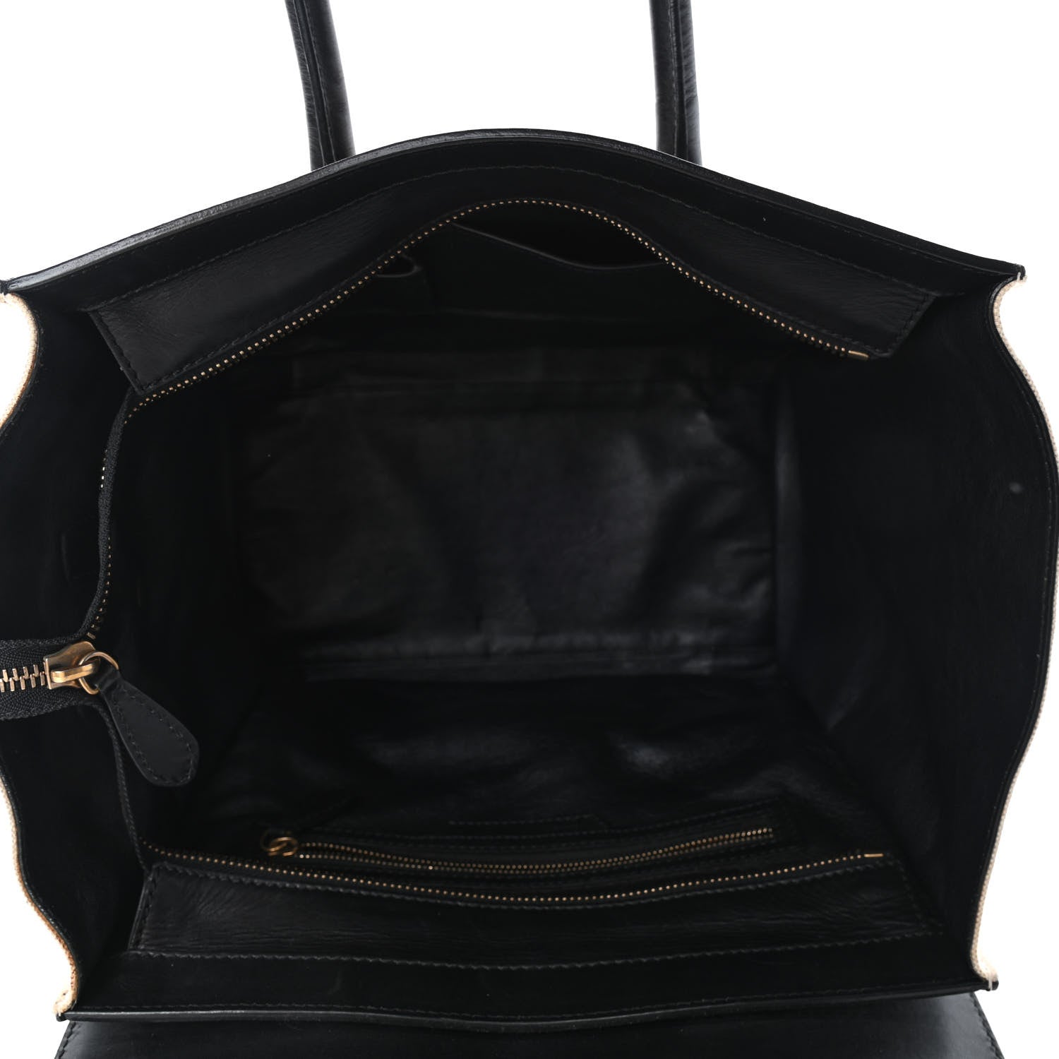 Celine Natural Canvas Smooth Calfskin Mini Luggage Cream 4 of 10