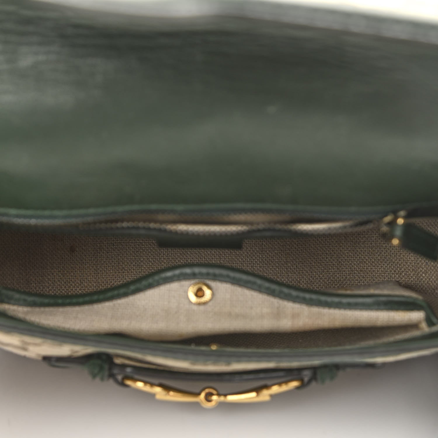 Gucci Monogram Calfskin Medium Lady Web Shoulder Bag Beige Green 4 of 16