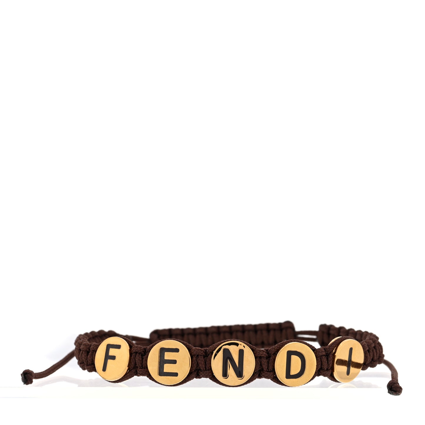Fabric Braided Studded Bracelet Brown