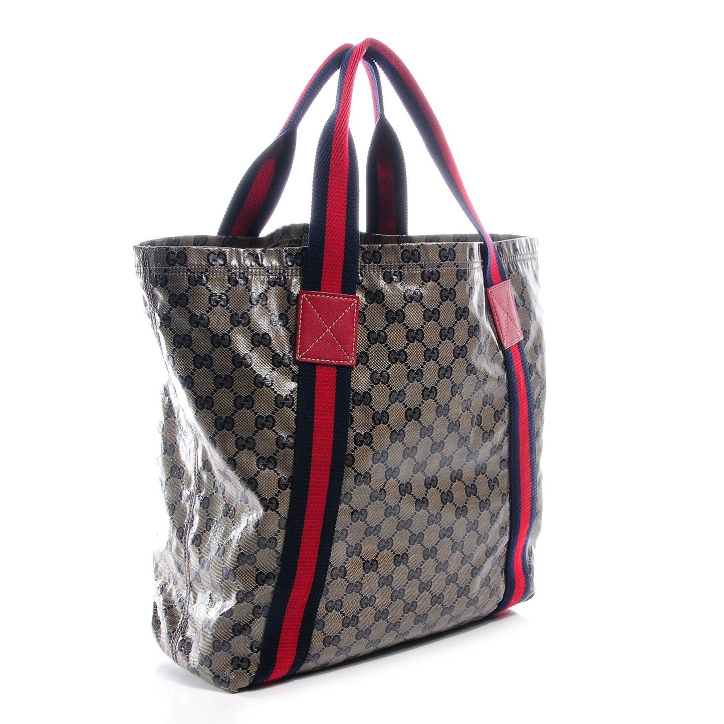 Crystal Monogram Medium Web Handle Vertical Tote Navy