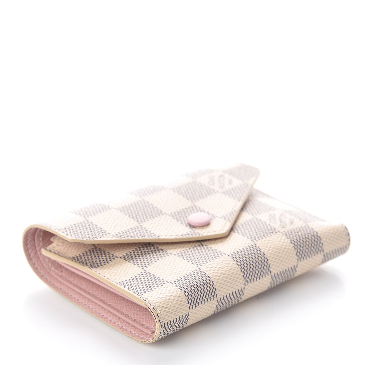 Louis Vuitton Damier Azur Victorine Wallet Rose Ballerine 4 of 6