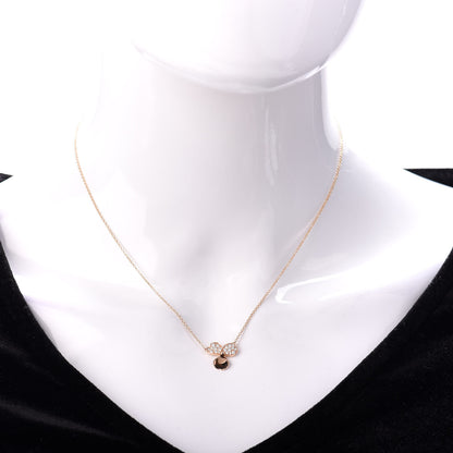 Tiffany 18K Rose Gold Diamond Paper Flowers Pendant Necklace 2 of 5