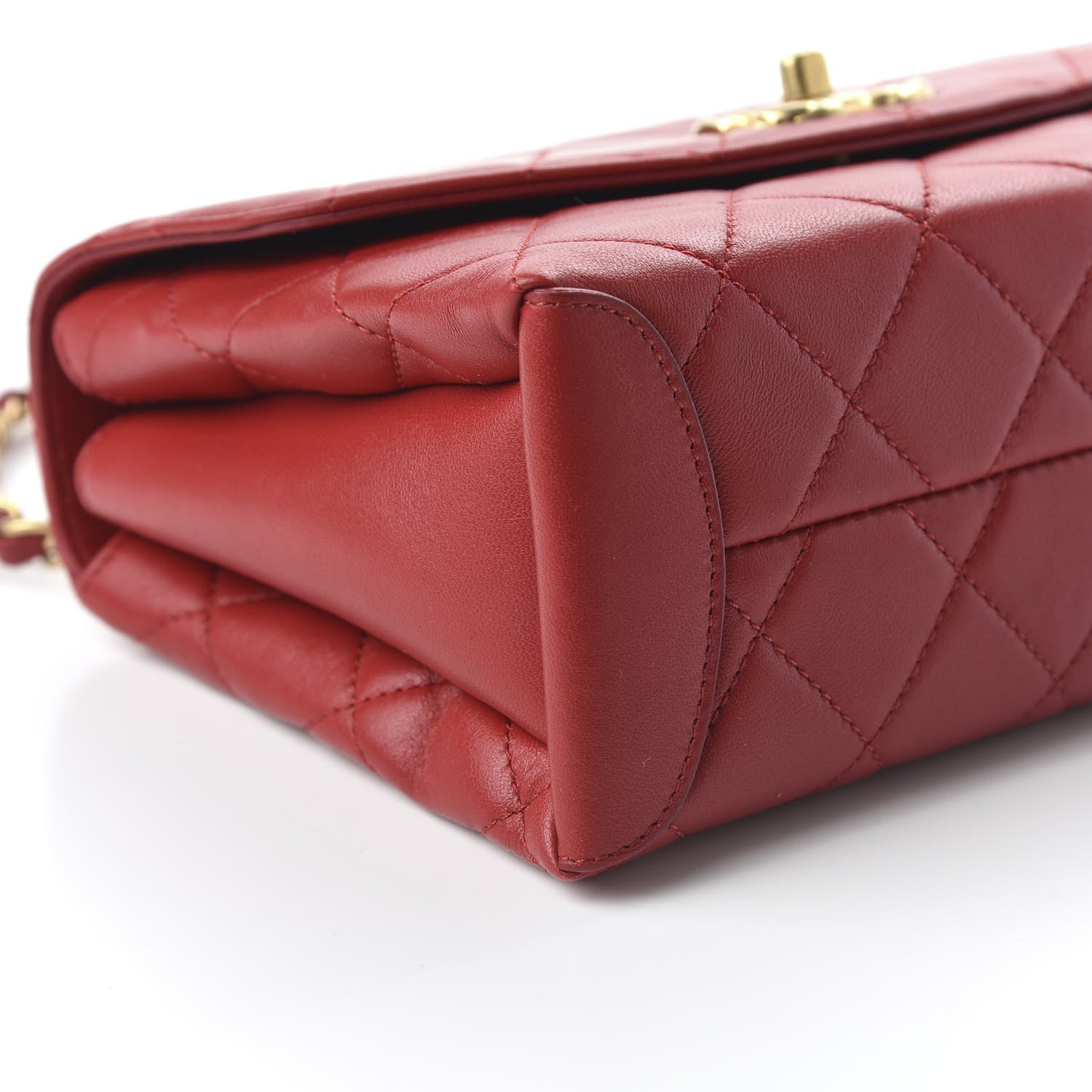 Chanel Lambskin Quilted CC Flap Bag Dark Red 6 of 10