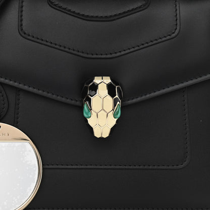 Bulgari Calfskin Serpenti Forever Top Handle Black 7 of 10