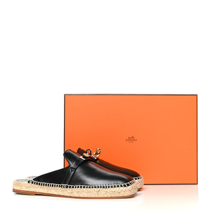 Hermes Goatskin Feria Espadrille 37 Black 9 of 9