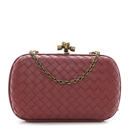 Bottega Veneta Nappa Intrecciato Chain Knot Clutch China Red 1 of 8