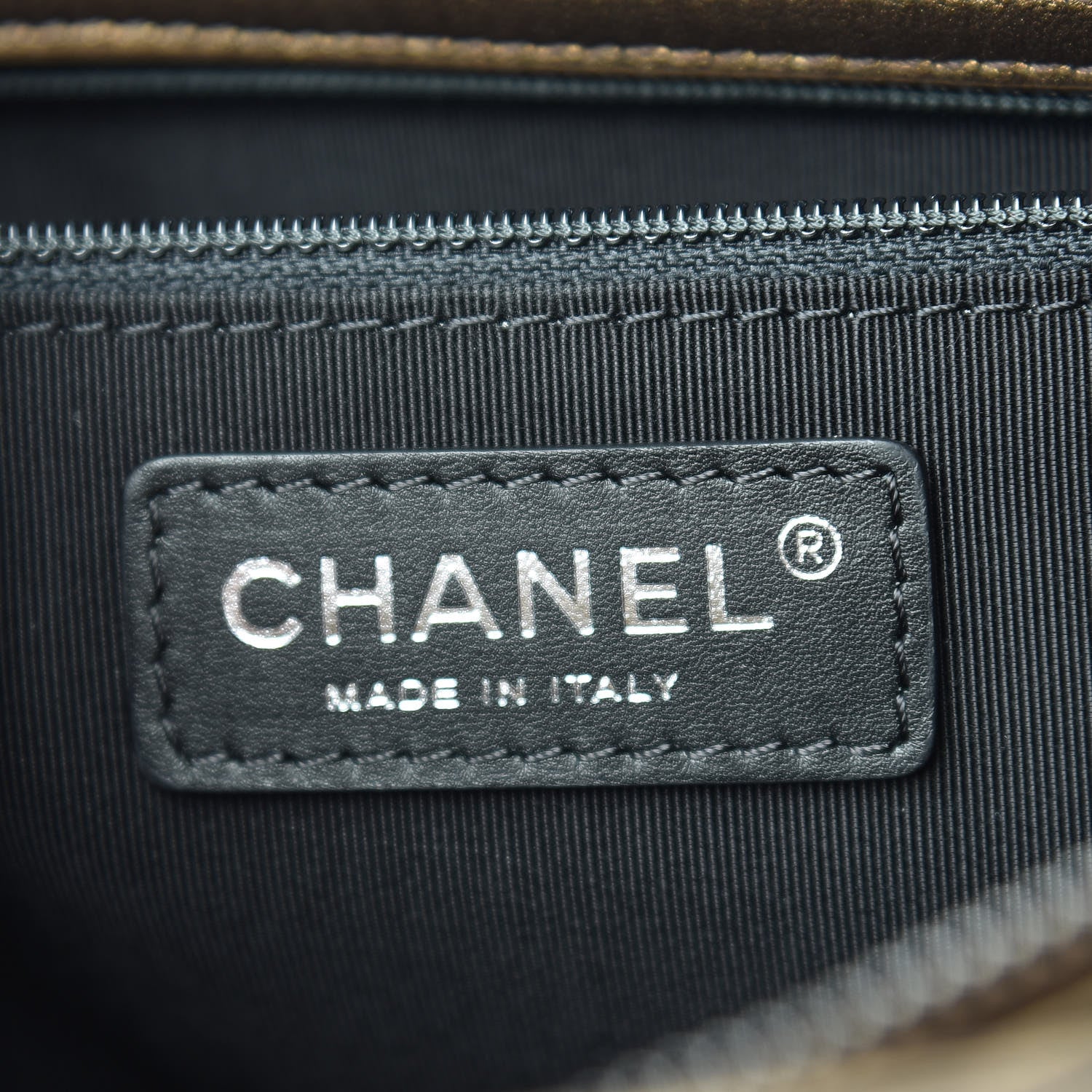 Chanel Metallic Grained Calfskin Quilted Shopping Tote Dark Gold 11 of 14