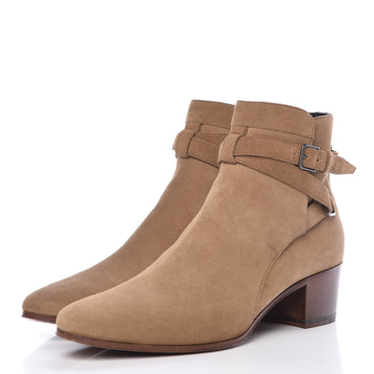 Saint Laurent Women's Suede Blake Ankle Boots 37.5 New Sigaro 3 of 11