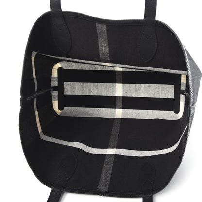 Burberry Coated Canvas Mega Check Medium Doodle Tote Black White 5 of 8