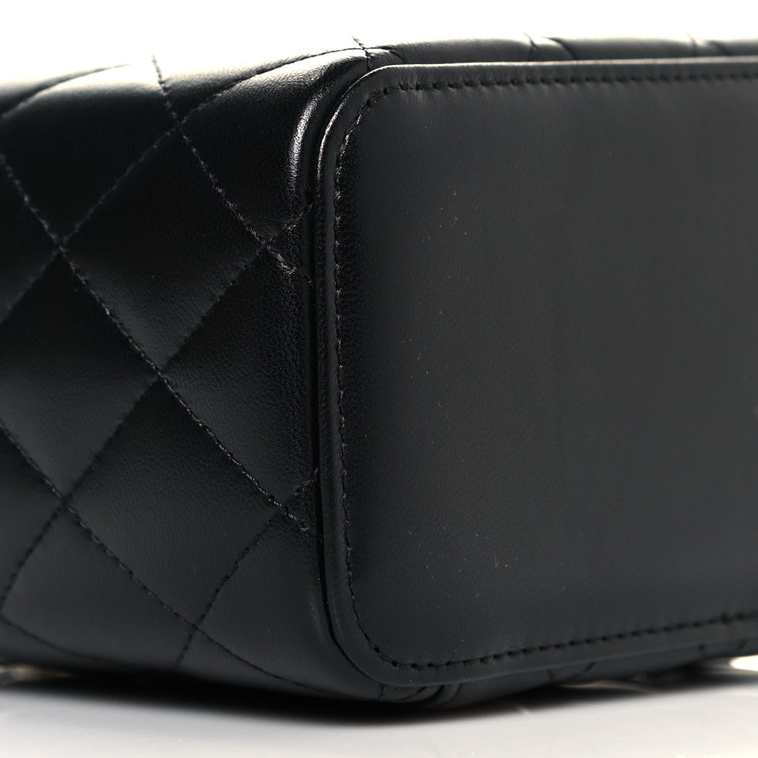 Chanel Lambskin Quilted Small Top Handle Vanity Case With Chain Black 9 of 11