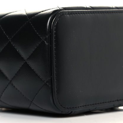 Chanel Lambskin Quilted Small Top Handle Vanity Case With Chain Black 9 of 11