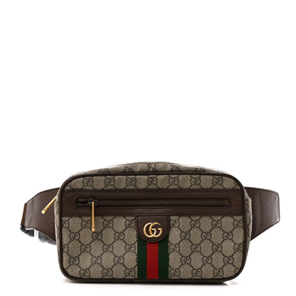 Gucci Soft GG Supreme Monogram Medium Ophidia Belt Bag Dark Brown 1 of 13