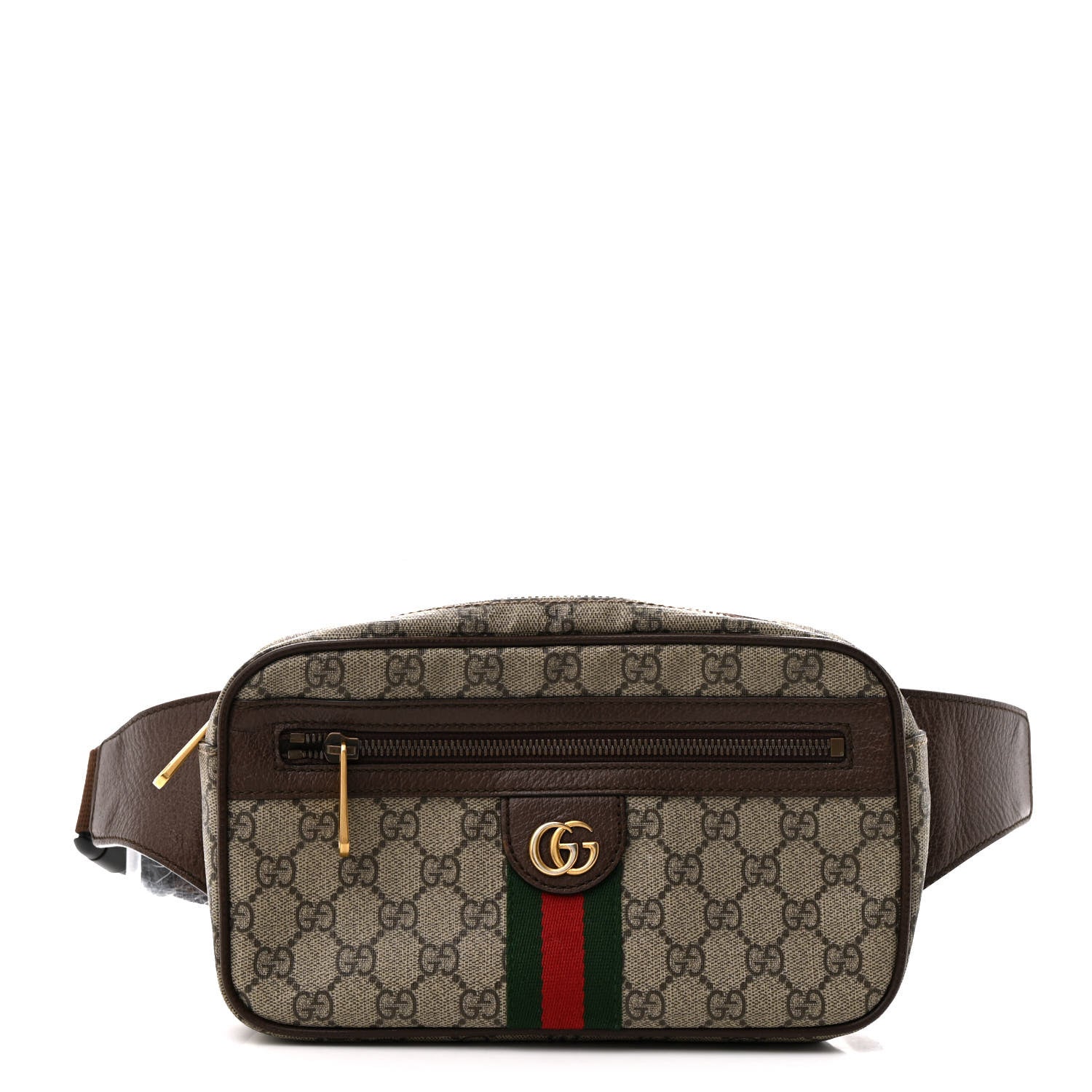 Gucci Soft GG Supreme Monogram Medium Ophidia Belt Bag Dark Brown 1 of 13
