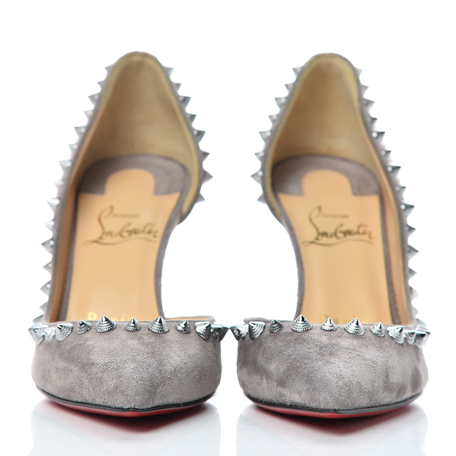 Christian Louboutin Veau Velours Irishell 85 Pumps 34 Storm Gun Metal 2 of 8
