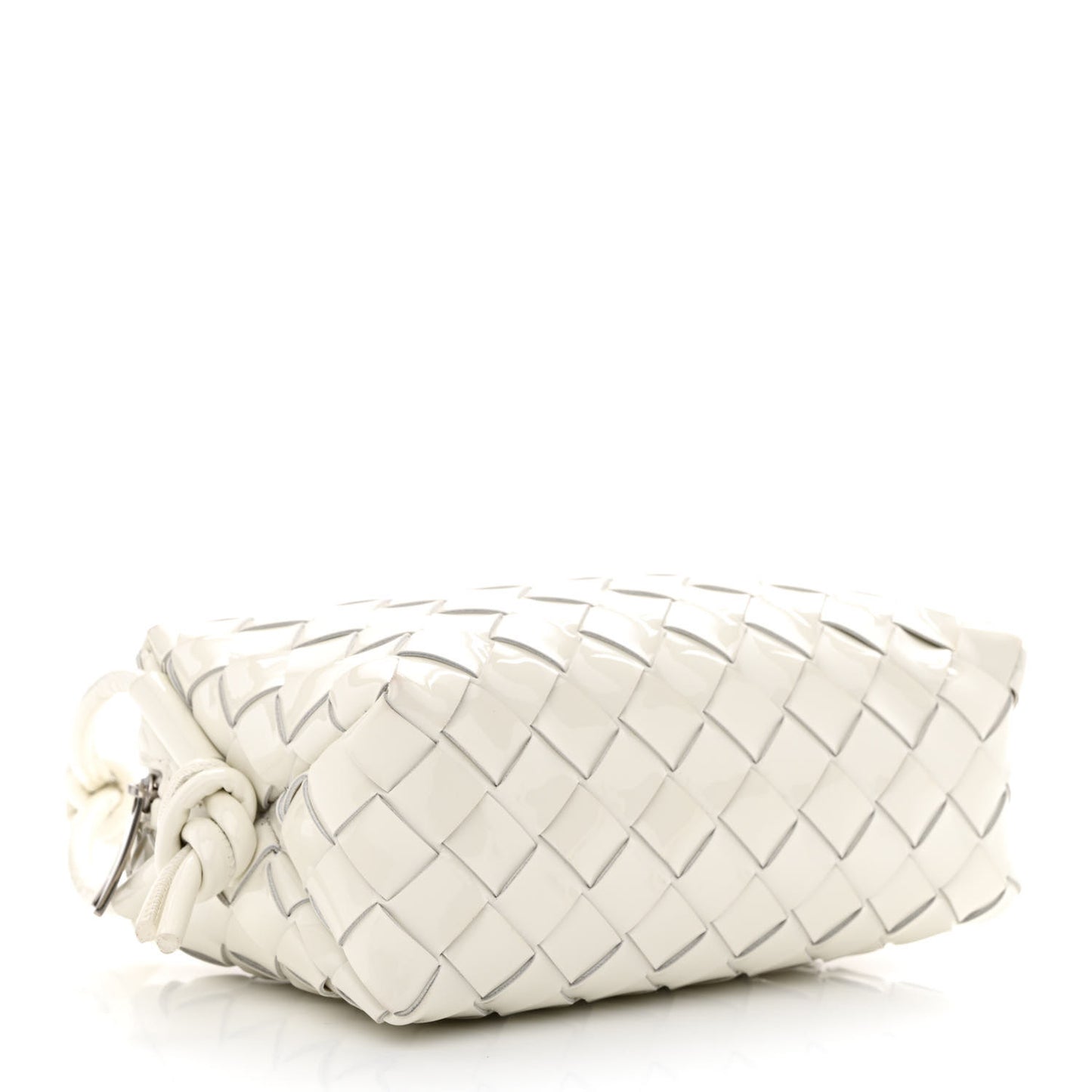 Patent Nappa Intrecciato Mini Loop Camera Bag White