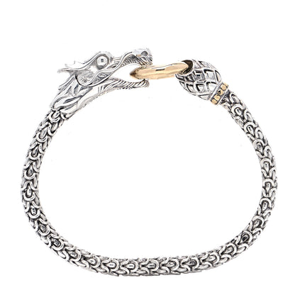 John Hardy Sterling Silver 18K Yellow Gold 6mm Naga Dragon Bracelet 2 of 6