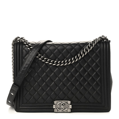 Chanel Calfskin Quilted Large Boy Flap Black 1 of 11