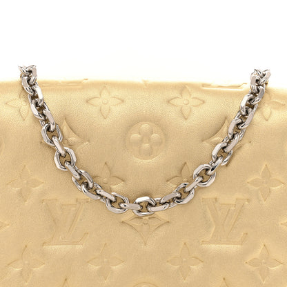 Louis Vuitton Metallic Lambskin Embossed Monogram Pochette Coussin Gold 7 of 11