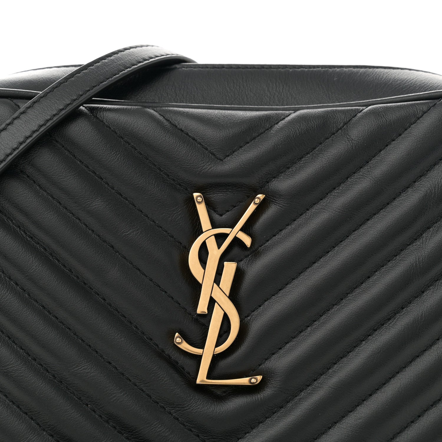 Saint Laurent Calfskin Matelasse Monogram Lou Camera Bag Black 8 of 12