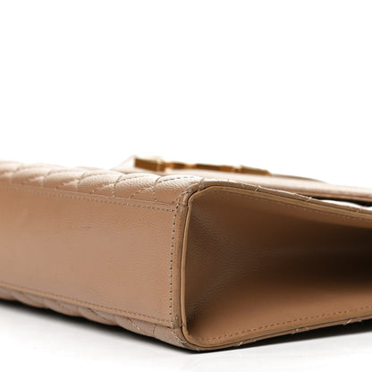 Saint Laurent Grain De Poudre Textured Mixed Matelasse Triquilt Large Monogram Satchel Cork 11 of 13