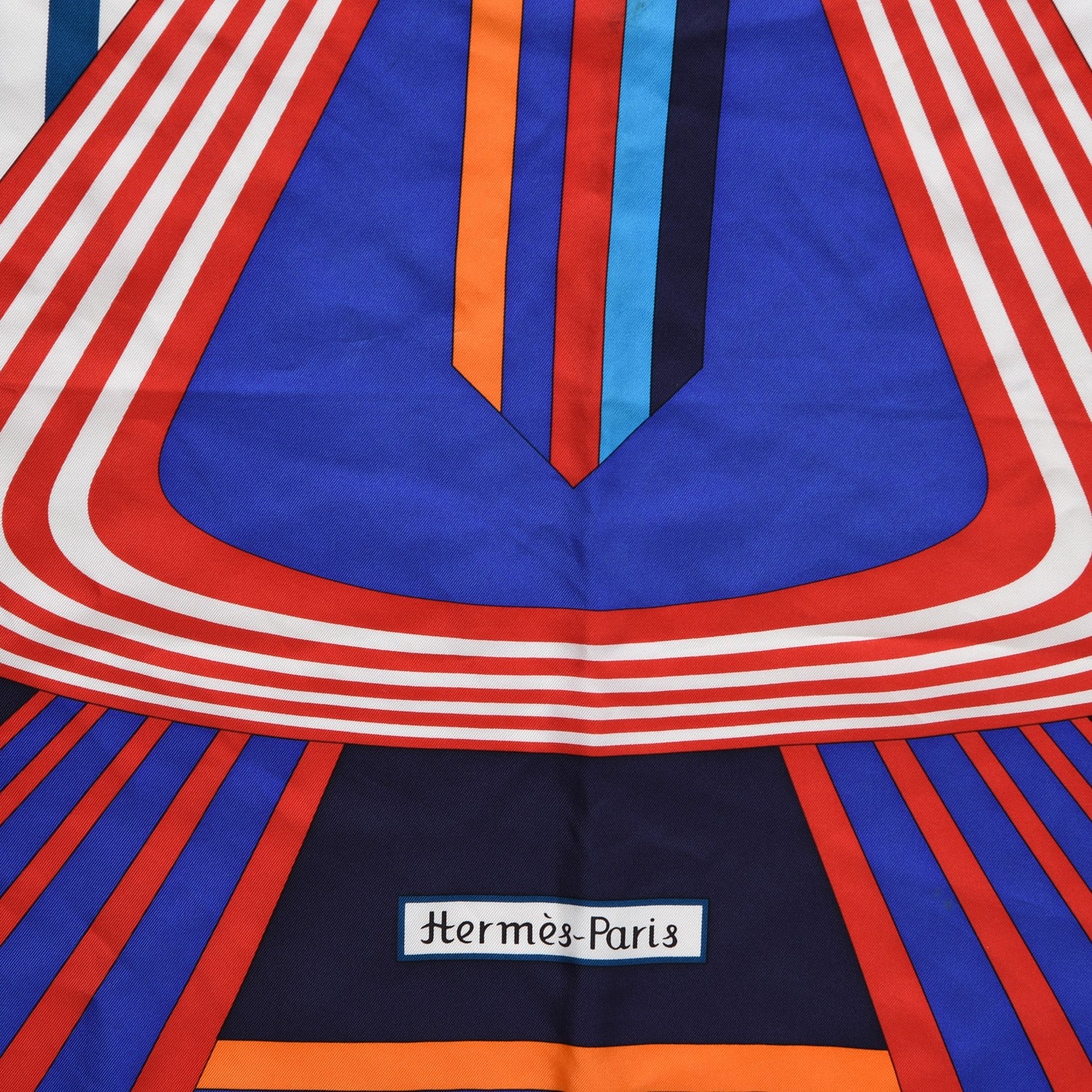 Hermes Silk Les Jeux d'Scarf 90 Caban Bleu Klein Rouge 8 of 14