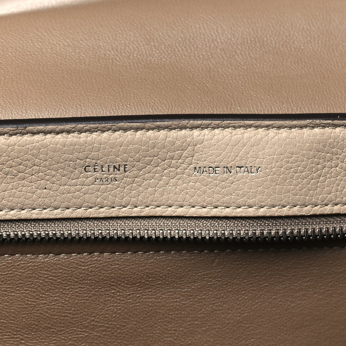 Drummed Calfskin Suede Medium Trapeze Taupe