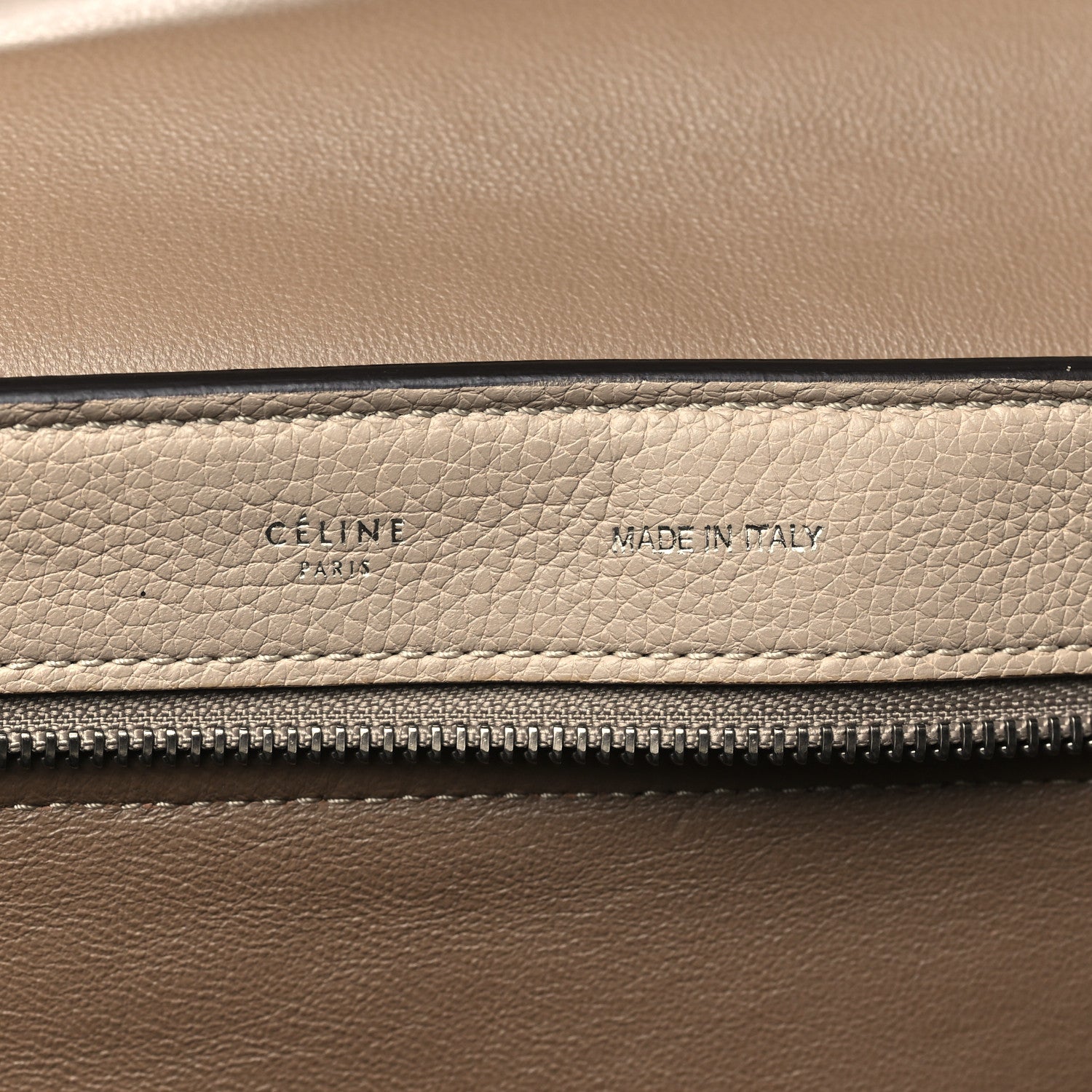 Celine Drummed Calfskin Suede Medium Trapeze Taupe 5 of 10