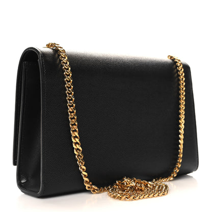 Saint Laurent Grain De Poudre Medium Classic Monogram Kate Satchel Black 3 of 10