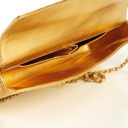 Chanel Lambskin Quilted East West Chocolate Bar Flap Gold 5 of 9