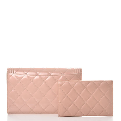 Chanel Iridescent Calfskin Quilted Boy Wallet on Removable Chain Light Pink 5 of 12