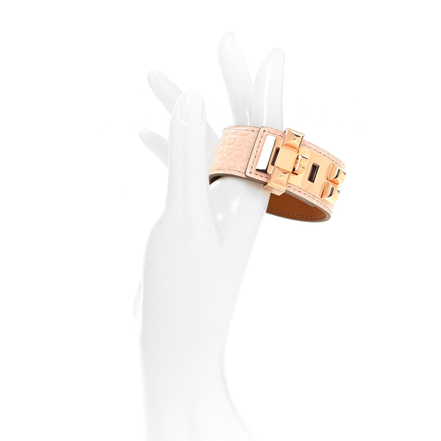 Matte Alligator Collier de Chien CDC 24 Bracelet T2 Rose Pale
