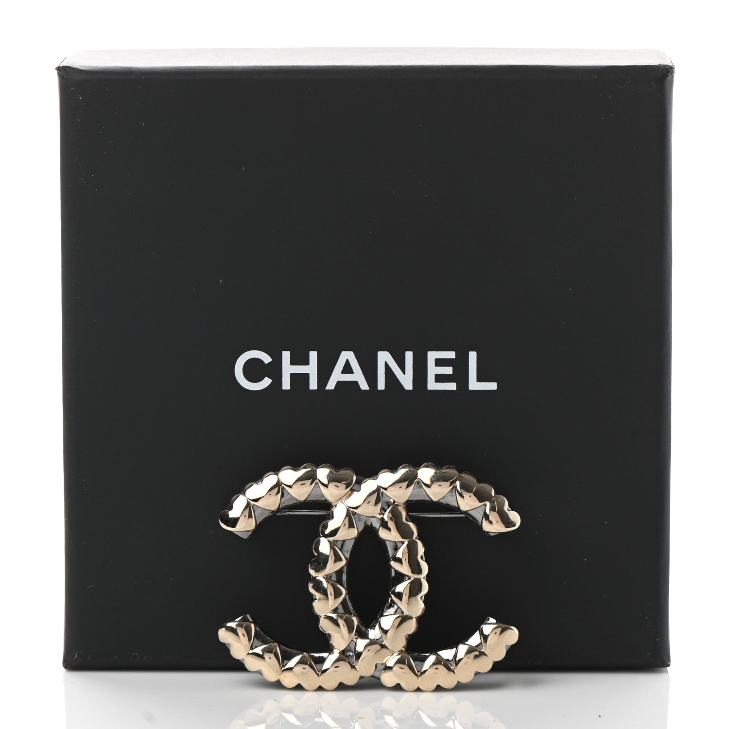 Chanel Metal CC Heart Brooch Gold Silver 5 of 5