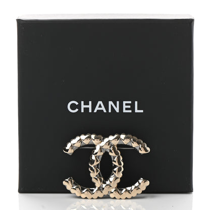 Chanel Metal CC Heart Brooch Gold Silver 5 of 5