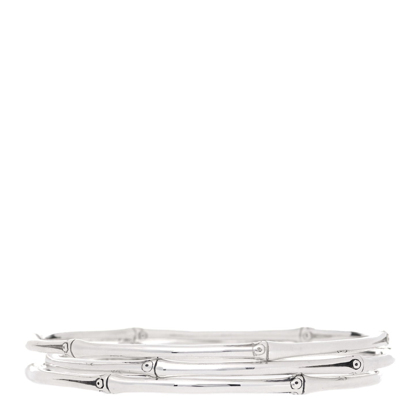 Sterling Silver Bamboo Bangle Bracelet Set of 3
