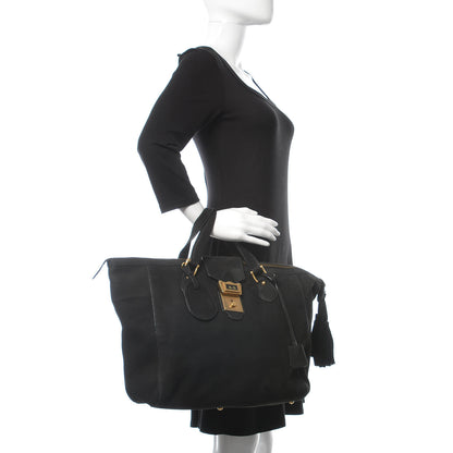 Gucci Nubuck Top Handle Satchel Black 2 of 9
