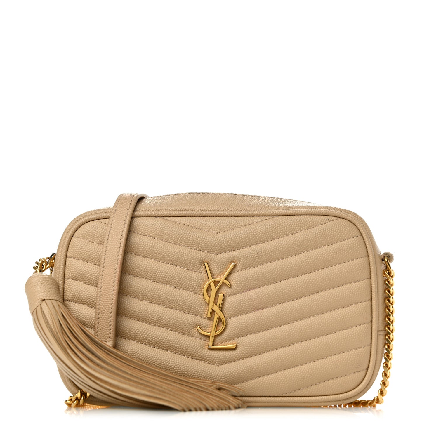 Grain De Poudre Matelasse Monogram Mini Lou Camera Bag Dark Beige