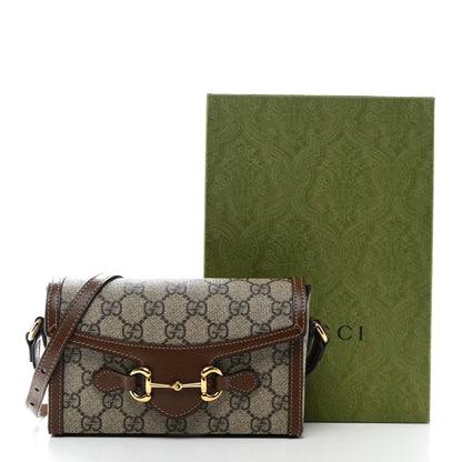 Gucci GG Supreme Monogram Mini Horsebit 1955 Shoulder Bag Beige Brown Sugar 11 of 11