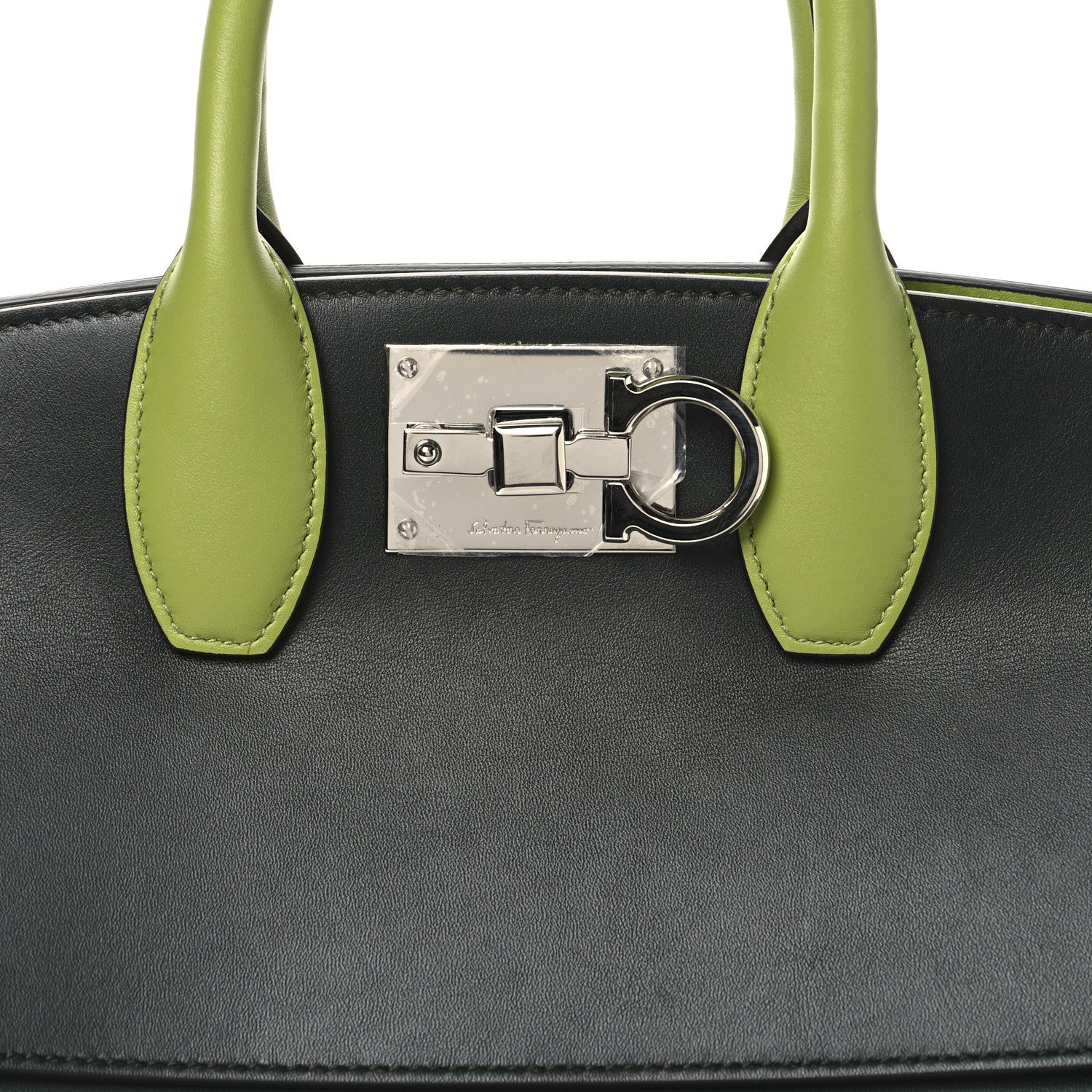 Salvatore Ferragamo Calfskin The Studio Bag Pine Absinthe 8 of 12