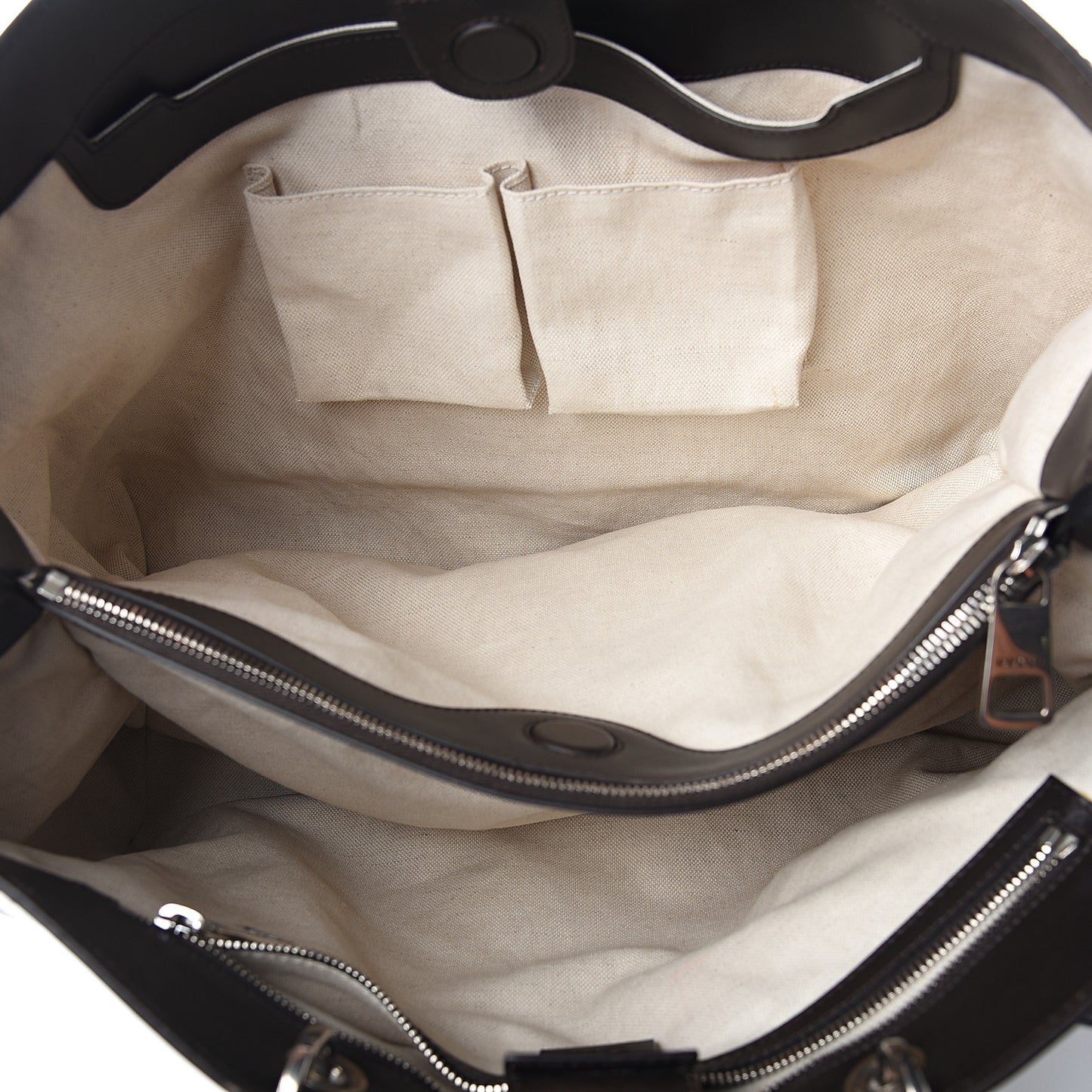 Calf Hair Bamboo Top Handle Shopper Bag Brown White