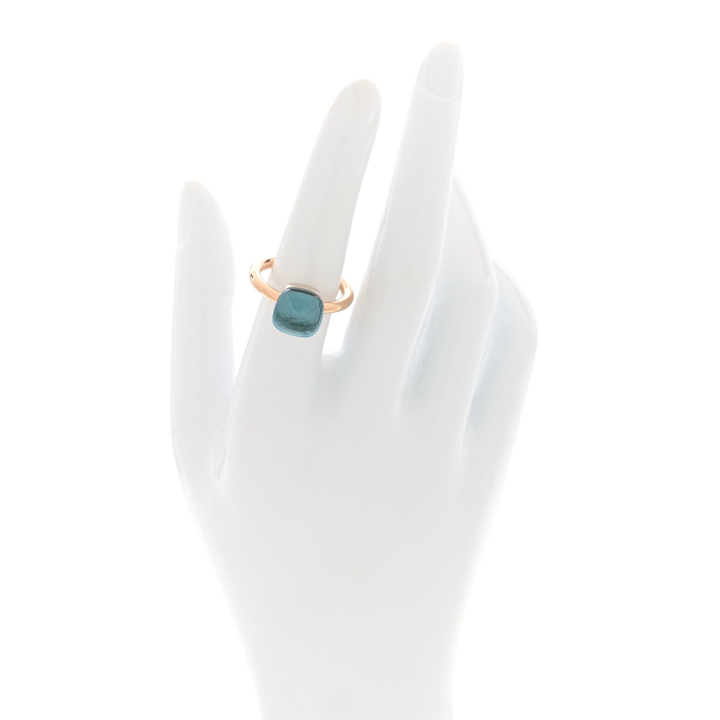 18K Rose Gold London Blue Topaz Classic Nudo Ring 52 6