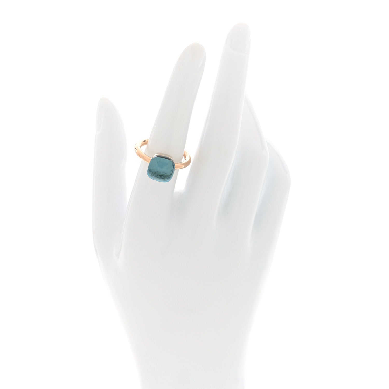 Pomellato 18K Rose Gold London Blue Topaz Classic Nudo Ring 52 6 2 of 6