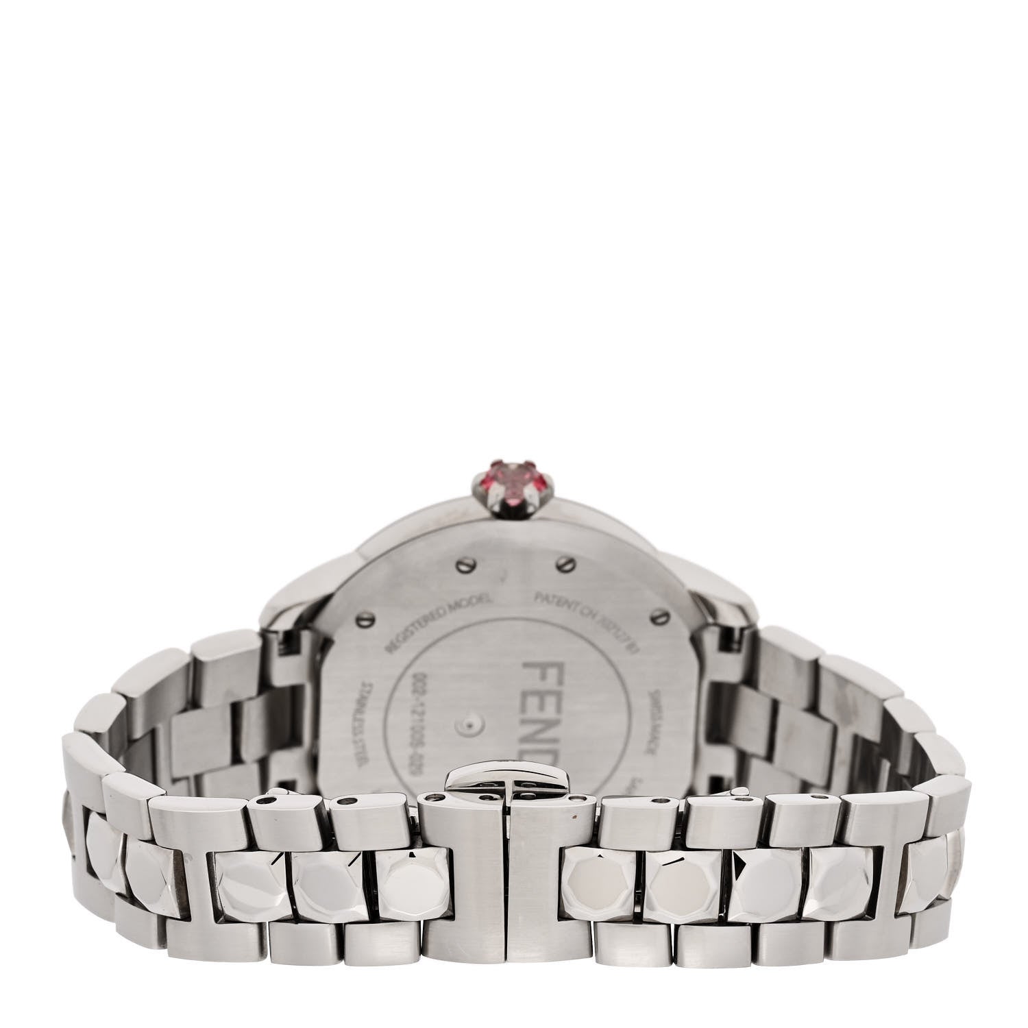 Fendi Stainless Steel Diamond Bezel Mother of Pearl Topaz 34mm Crazy Carats Quartz Watch 5 of 7