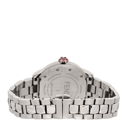 Fendi Stainless Steel Diamond Bezel Mother of Pearl Topaz 34mm Crazy Carats Quartz Watch 5 of 7